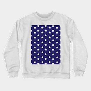 Stars Pattern - White and Blue Crewneck Sweatshirt